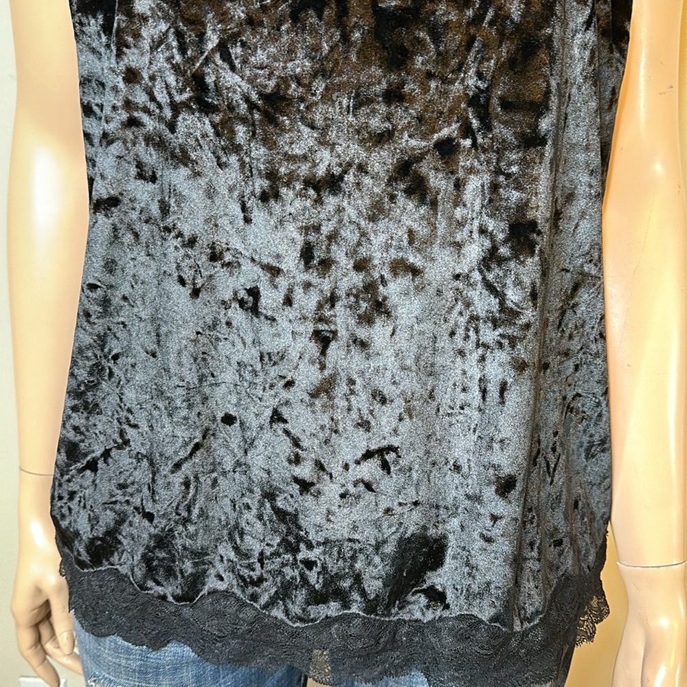 Lane Bryant Black Tank Velvet Lace Sz 26/28 - Picture 3 of 6
